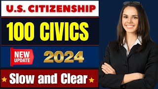 2024 random 100 civics questions and answers  US citizenship interview [upl. by Letsyrk]