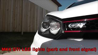 MK6 GTI LED lights install park front signal and licence plate [upl. by Kovacev]