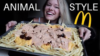 McDonalds Animal Style Fries Mukbang  Recipe Review [upl. by Lillie]