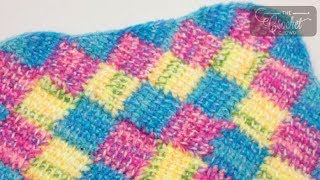 Tunisian Border  Entrelac  BEGINNER [upl. by Bbor]