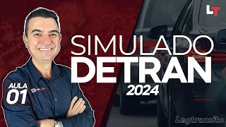 SIMULADO DETRAN QUESTÕES 2024  AULA 01 SimuladoLegTransito2024 Detran2024 [upl. by Glavin]