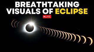 Total Solar Eclipse 2024 LIVE  Breathtaking Visuals Of Rare Celestial Event  Solar Eclipse LIVE [upl. by Louisette]