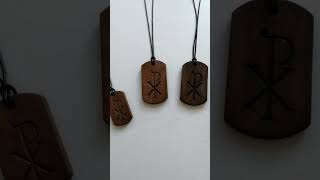 Chi Rho Necklace Wooden Handmade [upl. by Aeiram545]