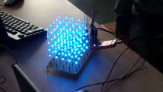 Projet étudiants  microcontroleur Cube de Led 5x5x5 [upl. by Altman]