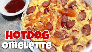 HOTDOG OMELETTE  Easy ulampulutan recipe [upl. by Ciprian587]