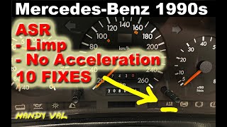 Mercedes ASR Light Limp Mode No Acceleration  List of 10 Fixes  1990s Benz R129 W124 W140 [upl. by Ecinehs580]