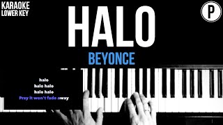 Beyoncé  Halo Karaoke LOWER KEY Slowed Acoustic Piano Instrumental Cover Lyrics [upl. by Severin2]