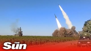 Ukrainian forces fire three large ballistic missiles at Russian positions [upl. by Okiram985]