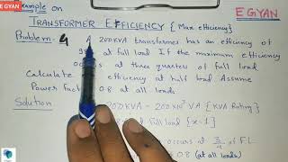 Efficiency of Transformer problem 4  Transformer efficiency numerical in hindi [upl. by Eyot]