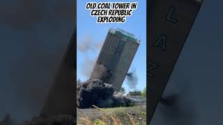 Old Coal Tower Exploding explosion mine tower likeandsubscribe [upl. by Akimat]