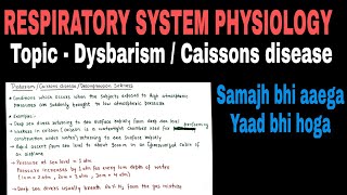 Dysbarism  Caissons disease  Decompression sickness  Respiratory system physiology [upl. by Waxler]