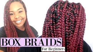 DIY Box Braids  Beginner Friendly Rubber band Method [upl. by Zavala97]