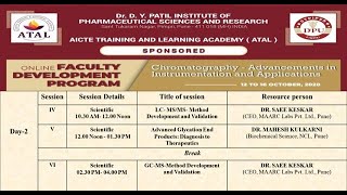 Day 2 AICTE ATAL FDP on CHROMATOGRAPHYADVANCEMENTS IN INSTRUMENTATION AND APPLICATIONS [upl. by Haneeja]