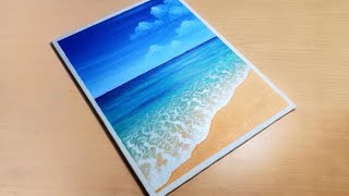 How to Paint a Simple Seascape Acrylic Painting LIVE Tutorial [upl. by Oznecniv]