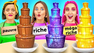 PAUVRE VS RICHE VS MÉGA RICHE  LE DÉFI ALIMENTAIRE  La Fontaine en Chocolat Par 123 GO Series [upl. by Navada]