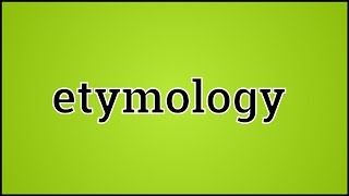 What Etymology Means [upl. by Rennold]