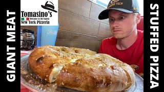 GIANT MEAT FILLED STUFFED PIZZA CHALLENGE  The Made Man Challenge  Tomasinos Pizza Orlando FL [upl. by Oirasec]