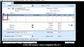 How to record suppliers credit note and apply to Open Bills [upl. by Nageek380]