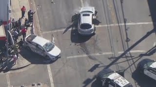 Police chase ends in violent crash in PicoUnion [upl. by Ueihtam874]