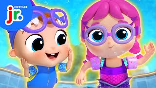 Baby John and Jills Swim Challenge 🧜‍♀️🎶 Little Angel  Netflix Jr [upl. by Aridatha]