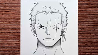 Easy to draw  How to draw anime boy Zoro  One Piece  Anime drawing [upl. by Eahsed]