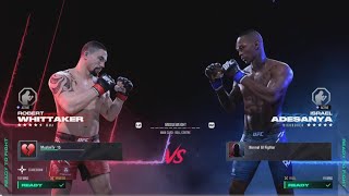 Robert Whittaker vs Israel Adesanya FULL FIGHT  UFC 5  PS5 Gameplay [upl. by Iman]