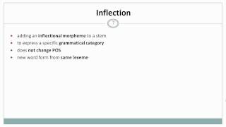 Morphology I Inflection Linguistics [upl. by Werdnael]