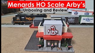 Menards HO Scale Arbys Restaurant Unboxing and Review [upl. by Ahsilak60]