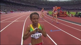 Meseret Defar Wins Womens 5000m Gold  London 2012 Olympics [upl. by Yerffoeg855]