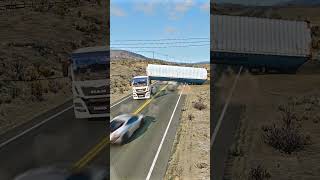 BeamNG Drive Realistic Freeway Crashes 218 shorts dangerousovertaking speedaccident crashmoment [upl. by Akinat]