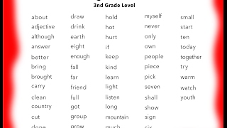 Learn 3rd grade English Sight Words  You Tube [upl. by Featherstone]