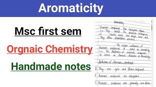 Aromaticity  Aromaticity organic chemistry  msc 1sem [upl. by Desai]