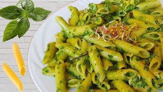 Penne au sauce pesto ✴️ صلصة البيسطو الأصلية [upl. by Brigg]