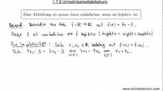 Umkehrbarkeitskriterium  Mathematik Video Tutorium [upl. by Ayek770]