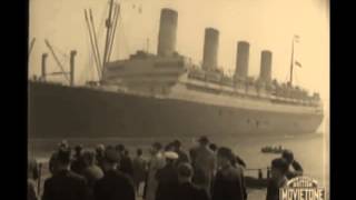 RMS Aquitania arrives at Southampton 1935  footage [upl. by Ajiram]