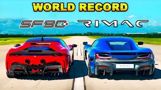 DRAG RACE Ferrari sf90 stradale vs Rimac nevera 😈 ⚡ vs ⛽ [upl. by Camarata]