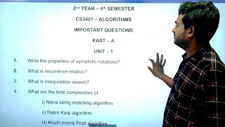 Algorithms Important Questions CS3401 2nd Year 4th Semester Engineering [upl. by Llehsam350]