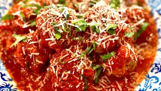 Delicious Baked Meatballs amp Sauce  Easy Meatball Recipe [upl. by Taam]