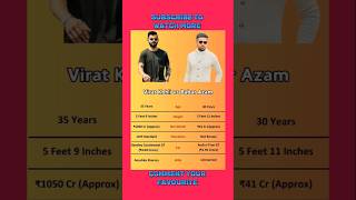 BABAR AZAM VS VIRAT KOHLI BIOGRAPHY shorts ytshorts viralshorts trending [upl. by Chesnut]