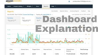 Amazon Affiliate Marketing Dashboard Explanation  Amazon Affiliate Marketing Earning in 2019 [upl. by Darees]