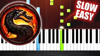 Mortal Kombat Theme  SLOW EASY Piano Tutorial by PlutaX [upl. by Earal]