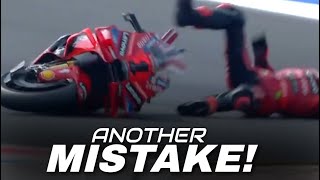 LATE DRAMA Pecco Bagnaia Crashed in Misano Emilia Romagna MotoGP Race peccobagnaia misanogp [upl. by Ahsinel]