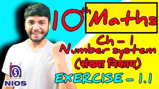 Class 10th Maths Chapter 1 Exercise 11 NIOS  MMC  Medi Maths Classes [upl. by Annitsirhc]