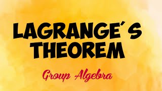 Lagranges theorem  L16  Group algebra  Group and ring [upl. by Yhtomit488]