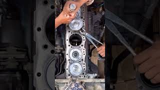 Diesel engine piston installation in shortsfeed trucking workshop virl video trending shorts [upl. by Atekram250]