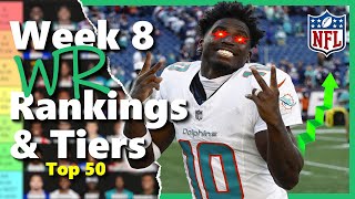 Week 8  Wide Receiver Rankings amp Tiers Top 50  Fantasy Football [upl. by Irrab504]