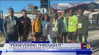 87yearold runner finishes historic Richmond Marathon [upl. by Fletch699]