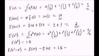 Probability distribution expected mean variance and standard deviation of discrete random variable [upl. by Armahs272]