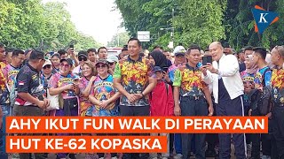 Hadiri Perayaan HUT Ke62 Kopaska AHY Ikut “Fun Walk” di Lapangan Banteng [upl. by Benis]