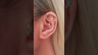 Cute Blue Ear Curation Cartilage Piercing Placement Ideas for Women [upl. by Armillia]